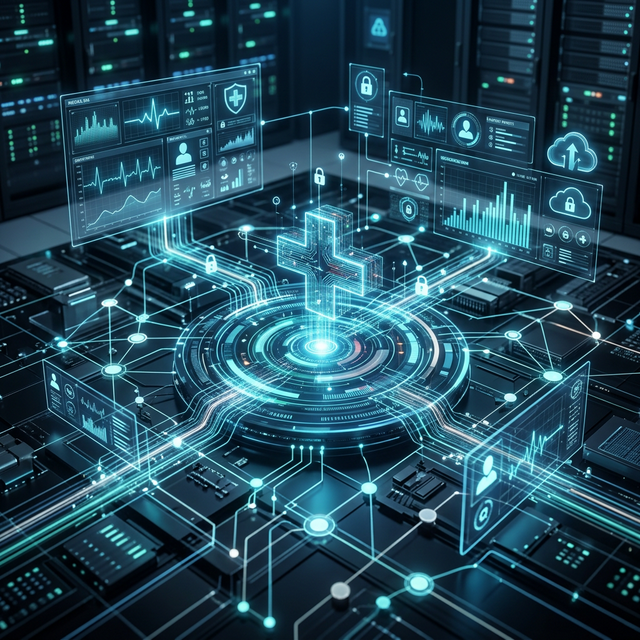 Dashboard Médico Futurista com Inteligência Artificial
